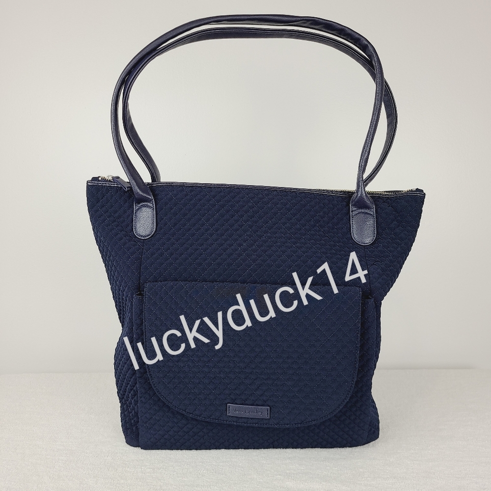 Vera Bradley Carson North South Tote Bag Navy Blue NWT